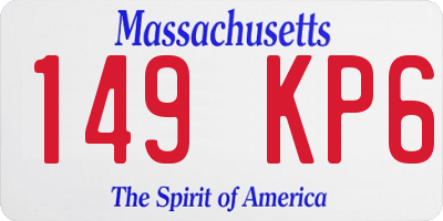 MA license plate 149KP6