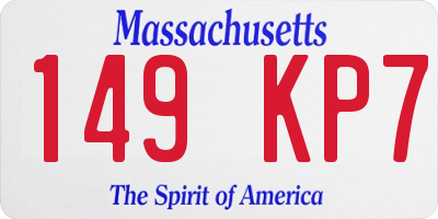 MA license plate 149KP7