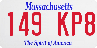 MA license plate 149KP8