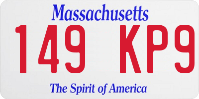 MA license plate 149KP9