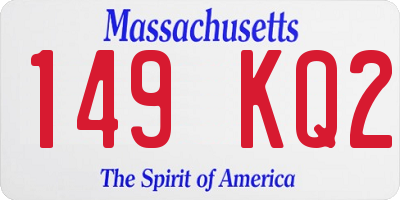 MA license plate 149KQ2
