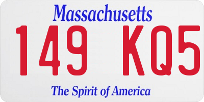 MA license plate 149KQ5