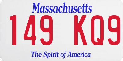 MA license plate 149KQ9