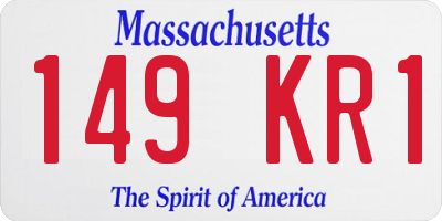 MA license plate 149KR1