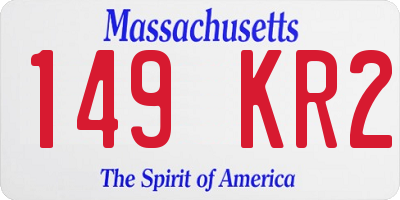 MA license plate 149KR2