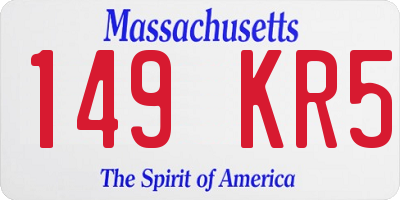 MA license plate 149KR5