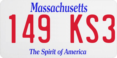 MA license plate 149KS3