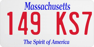 MA license plate 149KS7