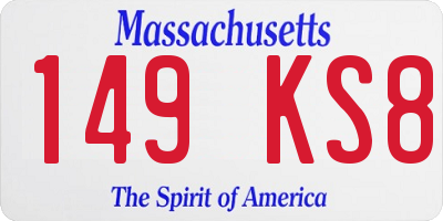 MA license plate 149KS8