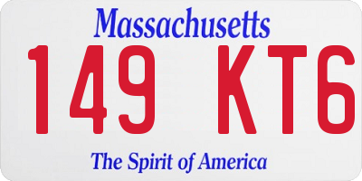 MA license plate 149KT6