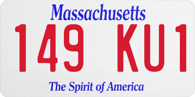 MA license plate 149KU1