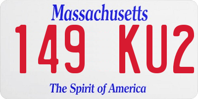 MA license plate 149KU2