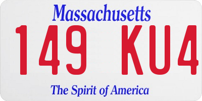 MA license plate 149KU4
