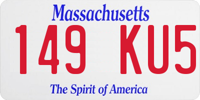 MA license plate 149KU5