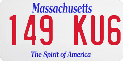 MA license plate 149KU6