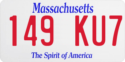 MA license plate 149KU7