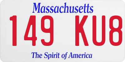 MA license plate 149KU8