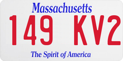 MA license plate 149KV2