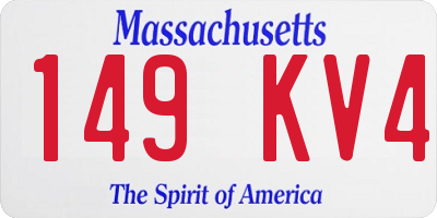MA license plate 149KV4