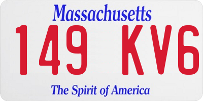 MA license plate 149KV6