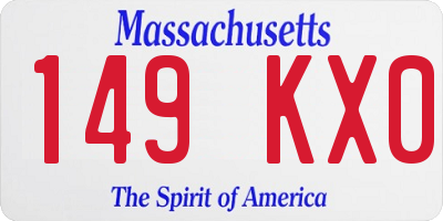 MA license plate 149KX0