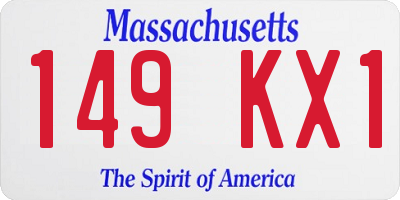 MA license plate 149KX1