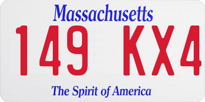 MA license plate 149KX4