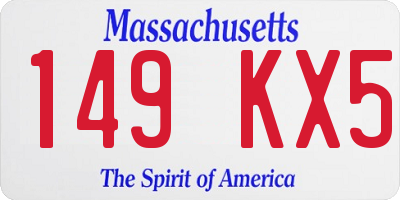 MA license plate 149KX5