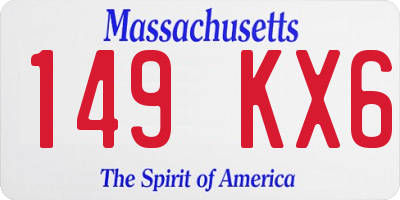MA license plate 149KX6