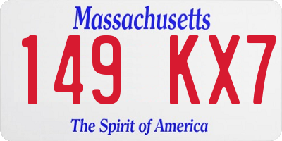 MA license plate 149KX7