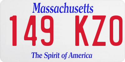 MA license plate 149KZ0
