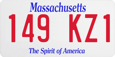 MA license plate 149KZ1