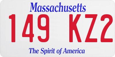 MA license plate 149KZ2