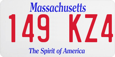 MA license plate 149KZ4
