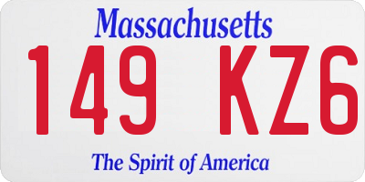 MA license plate 149KZ6