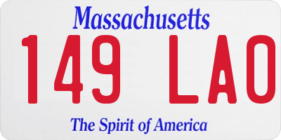 MA license plate 149LA0