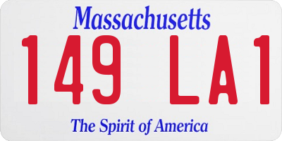 MA license plate 149LA1