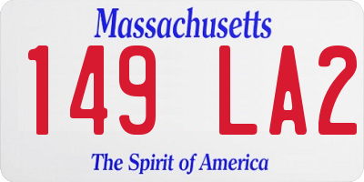 MA license plate 149LA2