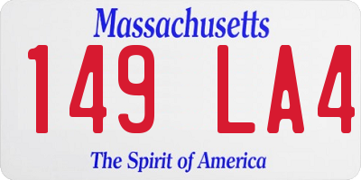 MA license plate 149LA4