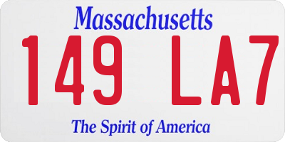 MA license plate 149LA7