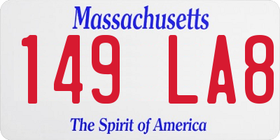 MA license plate 149LA8