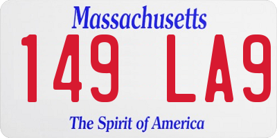 MA license plate 149LA9