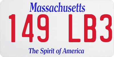 MA license plate 149LB3