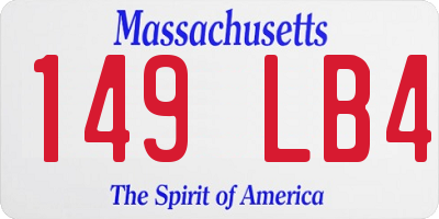 MA license plate 149LB4