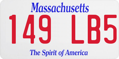 MA license plate 149LB5