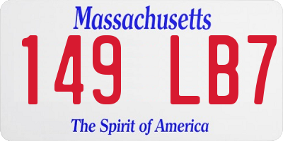 MA license plate 149LB7
