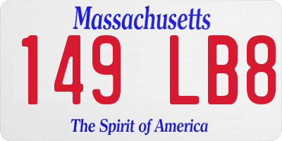 MA license plate 149LB8