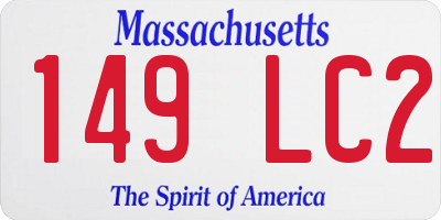 MA license plate 149LC2
