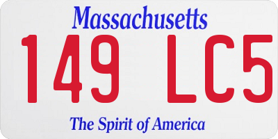 MA license plate 149LC5