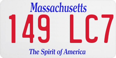 MA license plate 149LC7